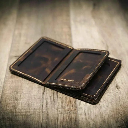 Federal Badge Wallet Small - Walnut Bull Sheath Leather