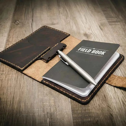 Leather Field Notes Cover -  Walnut Brown Bull Sheath Leather