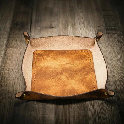 Valet Tray - Saddle Tan Bull Sheath Leather