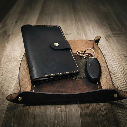 Valet Tray - Walnut Bull Sheath Leather