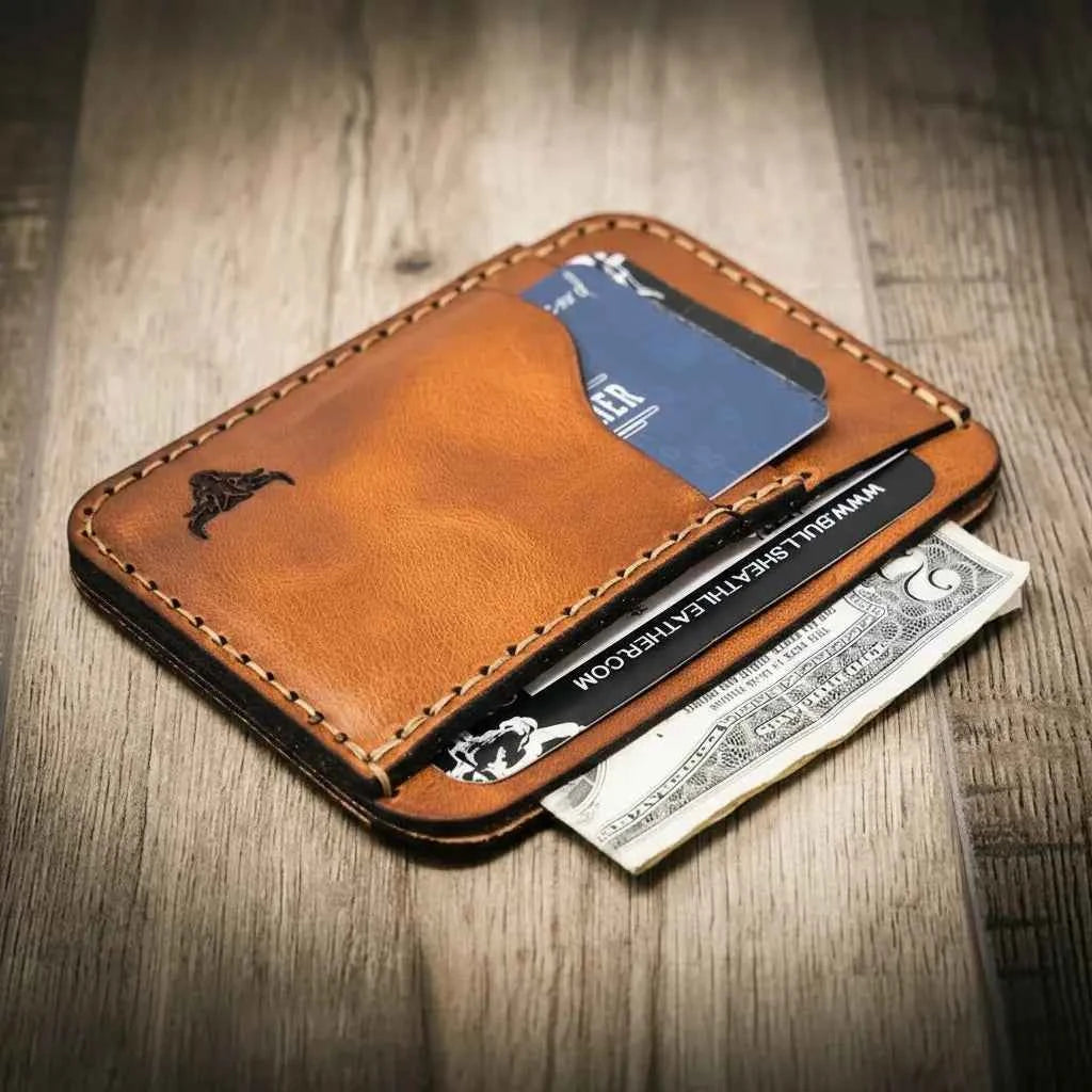 Mansfield Minimalist Wallet - Chestnut Brown Bull Sheath Leather