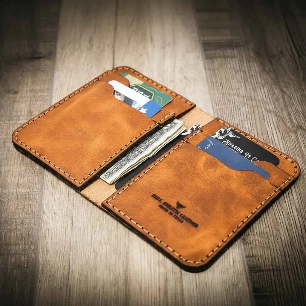 The Tyler Vertical Wallet - Chestnut Brown Bull Sheath Leather