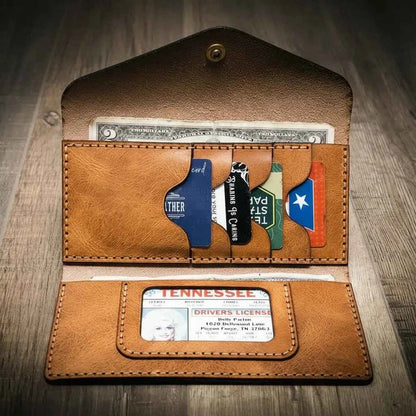 Sugar Land Clutch Wallet - Saddle Tan Bull Sheath Leather
