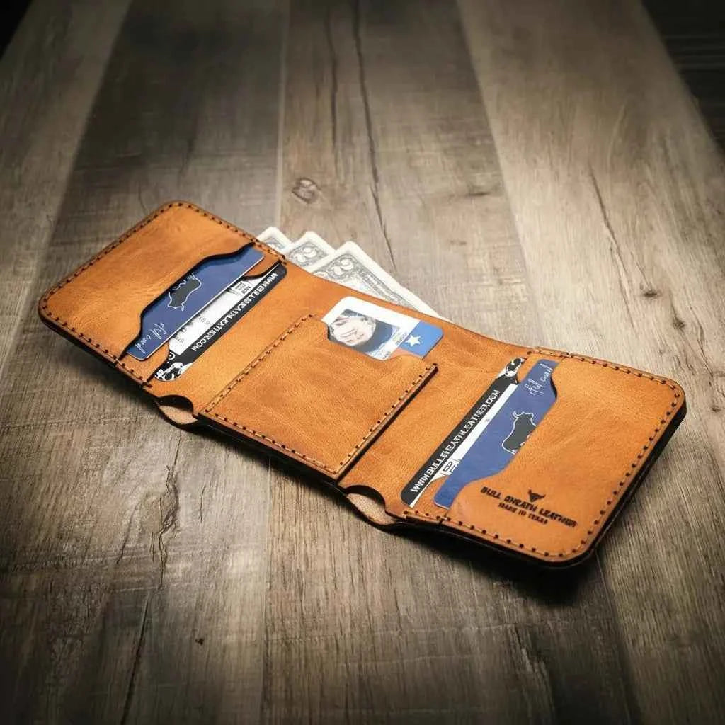 Western Trifold Wallet - Saddle Tan