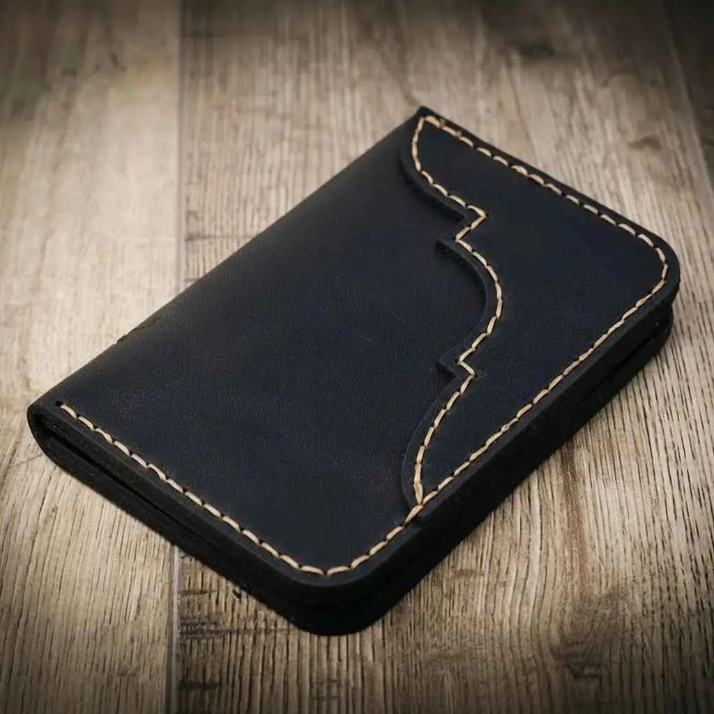 Western Vertical Wallet Bull Sheath Leather