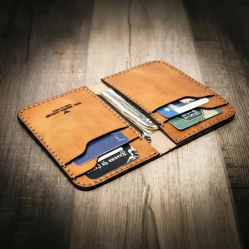 Western Vertical Wallet Bull Sheath Leather