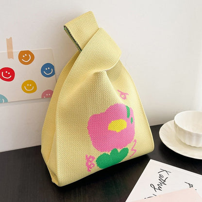 Retro Pattern Knit Storage Pouch - Wolvess