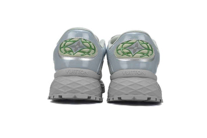 Custom LV Discovery Lace Up White Silver Green