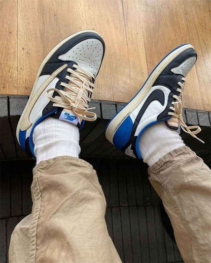 Custom Air Jordan 1 Low Fragment x T-Scott - DM7866-140