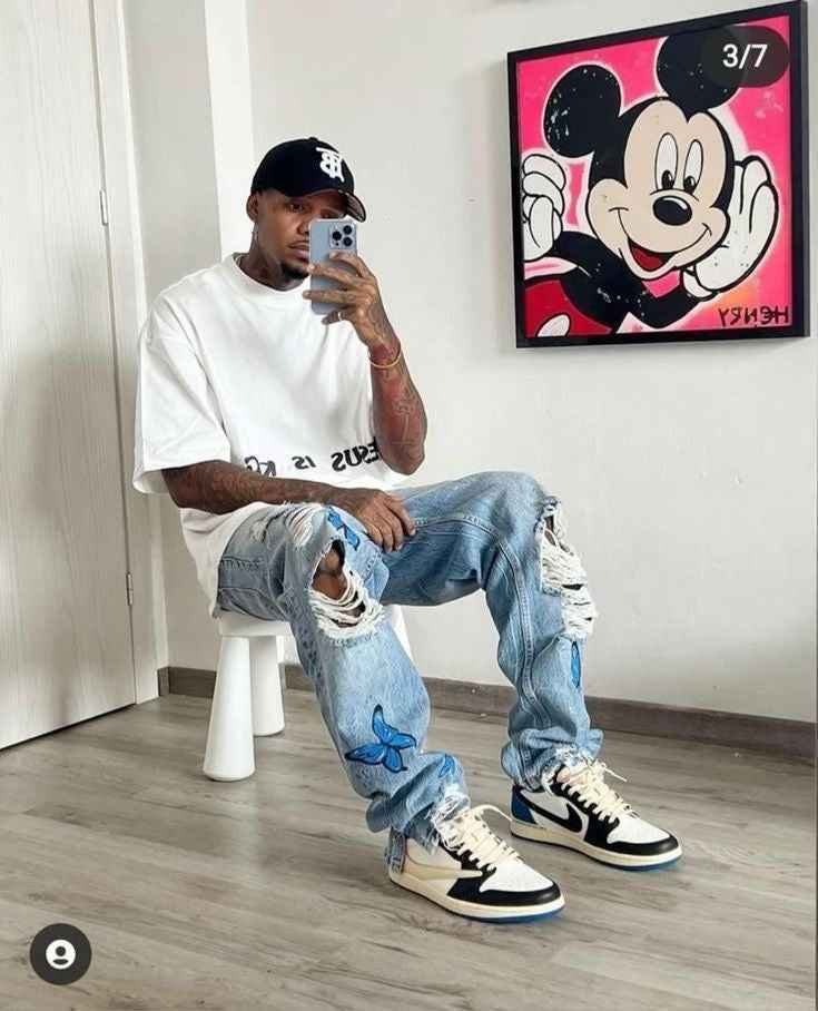 Custom Air Jordan 1 Low Fragment x T-Scott - DM7866-140