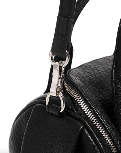 Black Mini Barrel Crossbody Bag - Wolvess