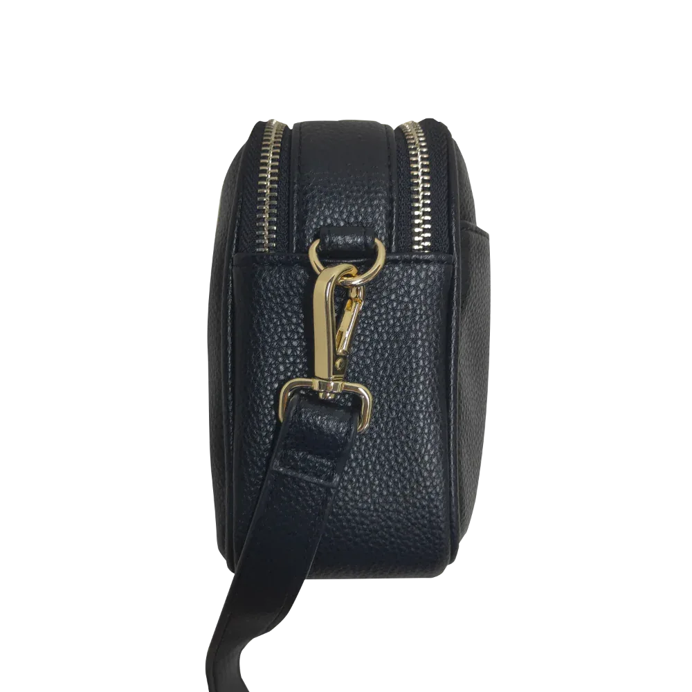 Genuine Leather Double Zipper Crossbody MiamiLeathers.com