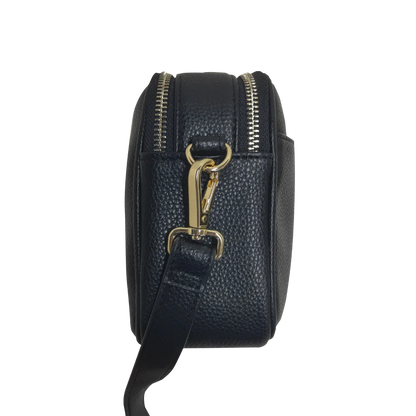 Genuine Leather Double Zipper Crossbody MiamiLeathers.com