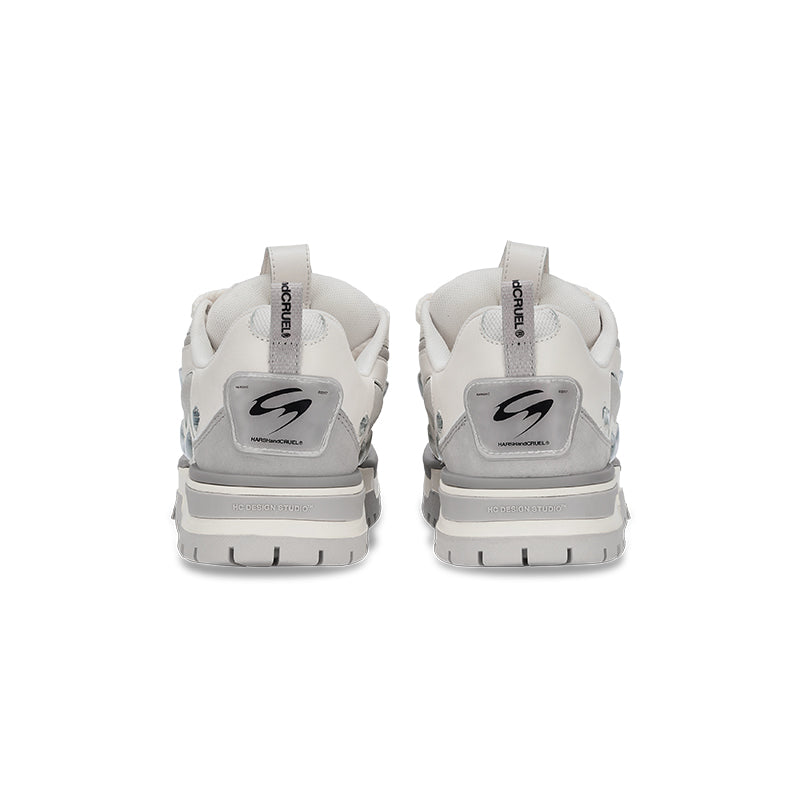 White and Grey Platform Chunky Sneakers - Wolvess