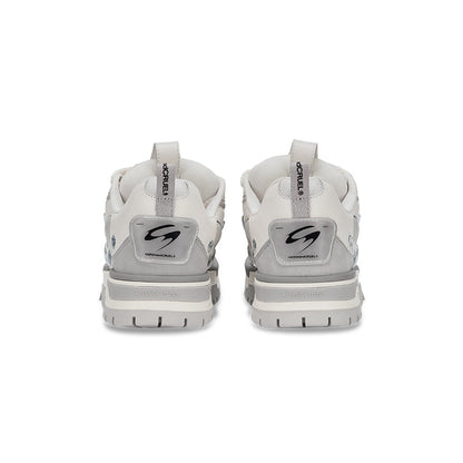 White and Grey Platform Chunky Sneakers - Wolvess