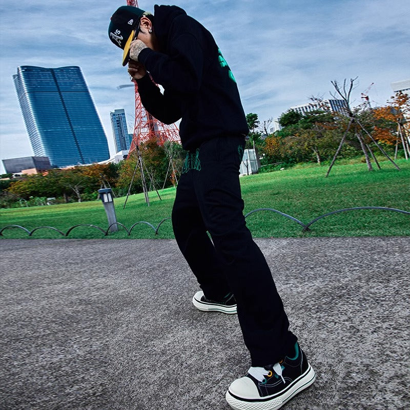 Canvas Platform Sneakers Black Green - Wolvess