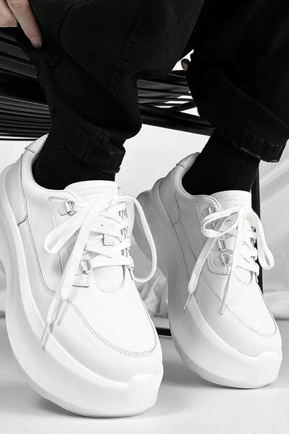 Platform Lace-Up Sneakers - Wolvess