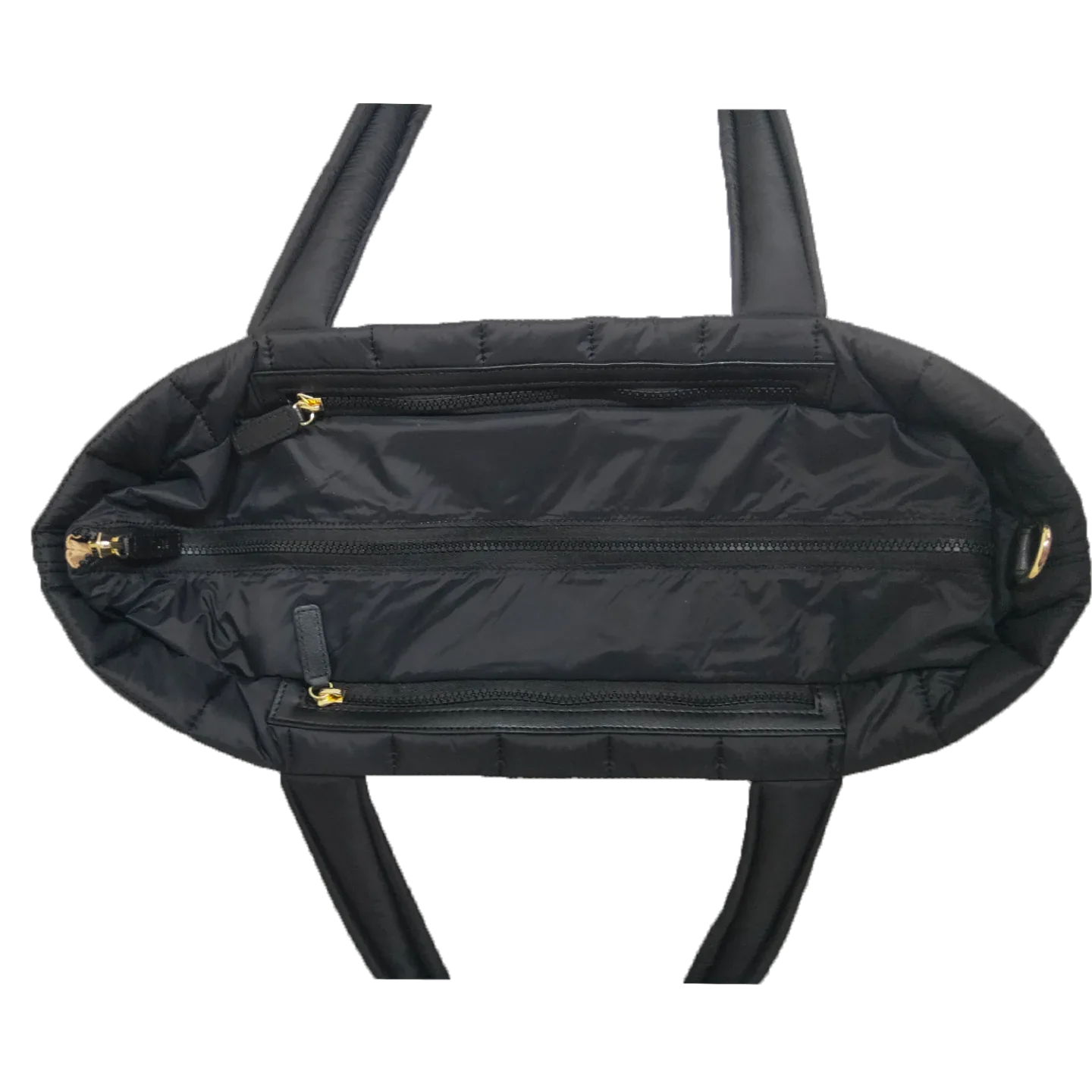 Quilted Nylon Tote – Lightweight, Triple-Zip, Travel & Work Ready MiamiLeathers.com
