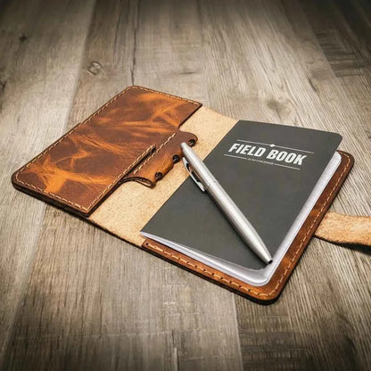 Leather Field Notes Cover -  Chestnut Brown Bull Sheath Leather