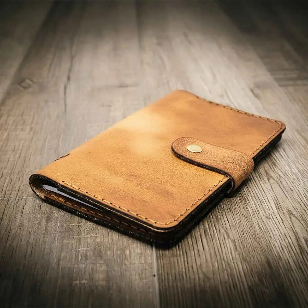 Leather Field Notes Cover -  Saddle Tan Bull Sheath Leather