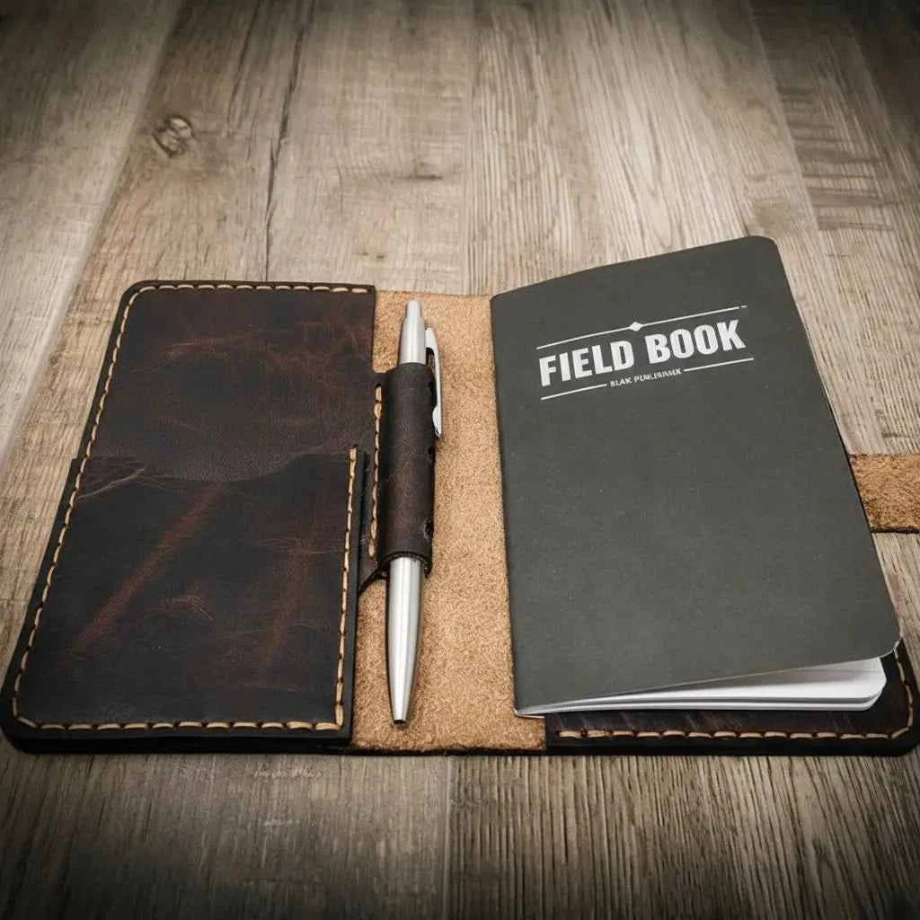 Leather Field Notes Cover -  Walnut Brown Bull Sheath Leather