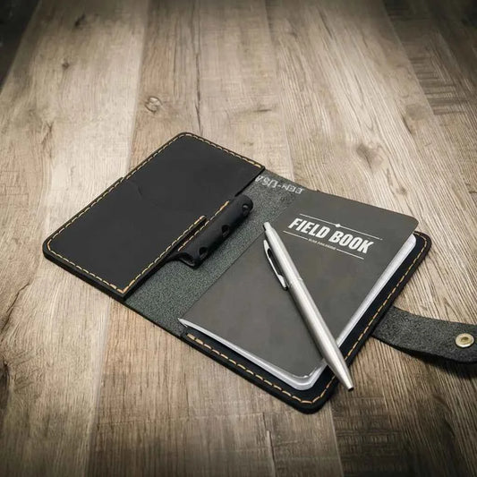 Leather Field Notes Cover -  Black Bull Sheath Leather