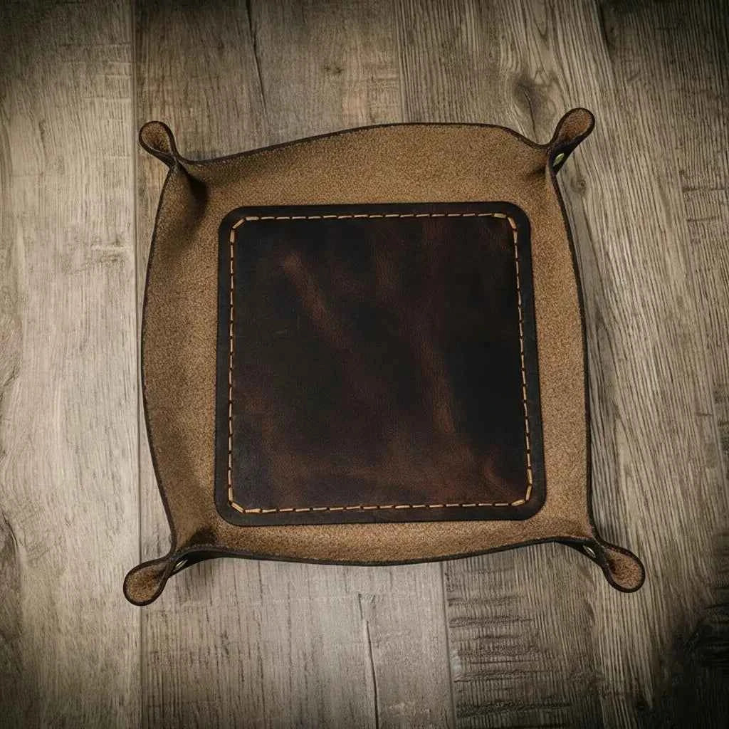 Valet Tray - Walnut Bull Sheath Leather
