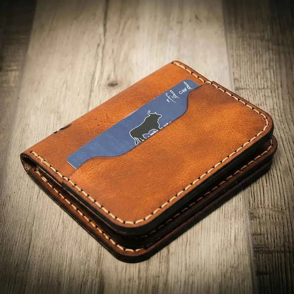 Minimalist Badge Wallet Bull Sheath Leather