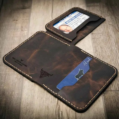 Minimalist Badge Wallet Bull Sheath Leather