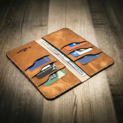 The Houstonian Long Wallet - Saddle Tan Bull Sheath Leather