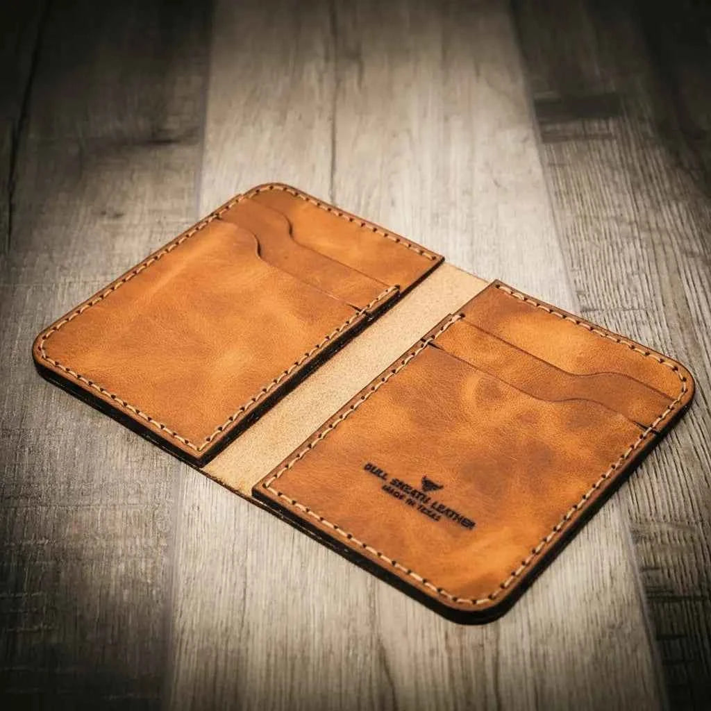 The Tyler Vertical Wallet - Chestnut Brown Bull Sheath Leather