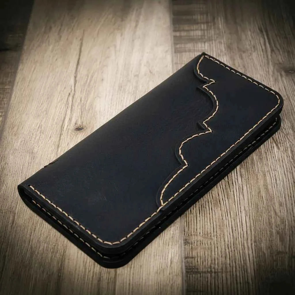 Western Long Wallet Bull Sheath Leather