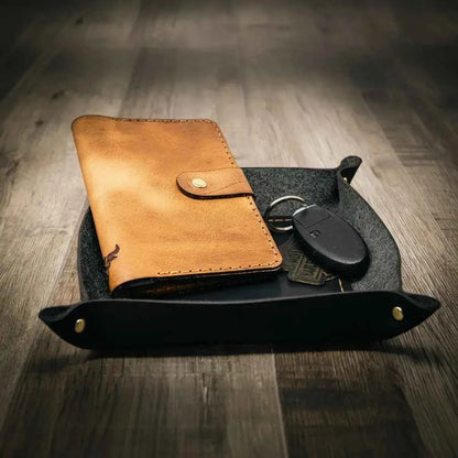 Valet Tray - Black Bull Sheath Leather