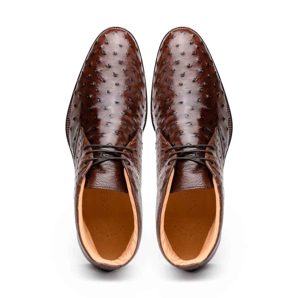 43-594-BRN MARCO Ostrich Quill Chukka Boot, Brown
