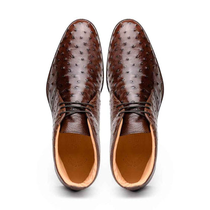 43-594-BRN MARCO Ostrich Quill Chukka Boot, Brown