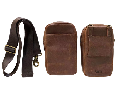 Cambridge Full-Grain Leather Crossbody Phone Bag MiamiLeathers.com