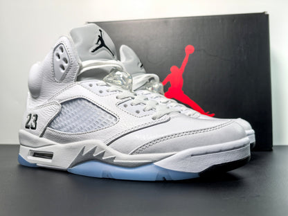 Air Jordan 5 OG White Metallic Luxury Urban Wear