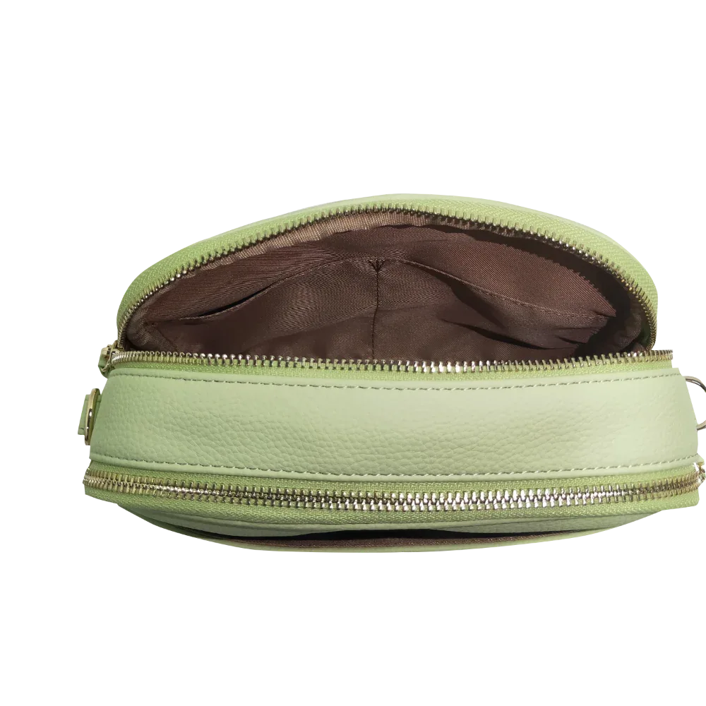 Genuine Leather Double Zipper Crossbody MiamiLeathers.com
