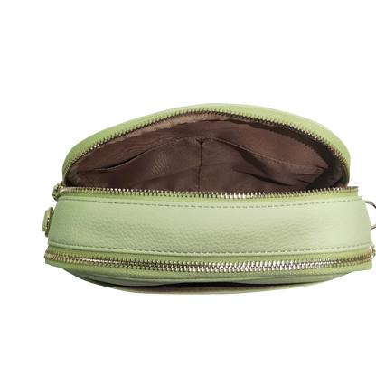 Genuine Leather Double Zipper Crossbody MiamiLeathers.com