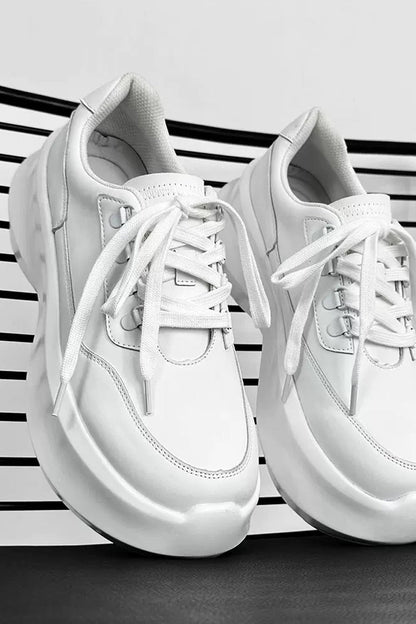 Platform Lace-Up Sneakers - Wolvess