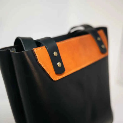 The Naomi Leather Tote Bag - Black