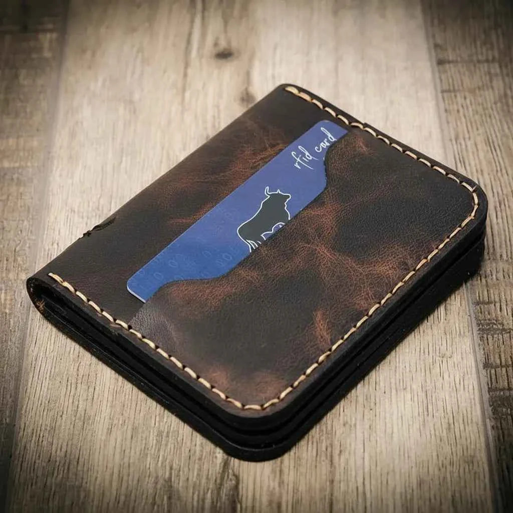 Minimalist Badge Wallet Bull Sheath Leather
