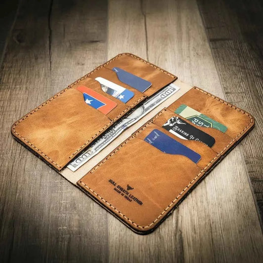 The Houstonian Long Wallet - Saddle Tan Bull Sheath Leather