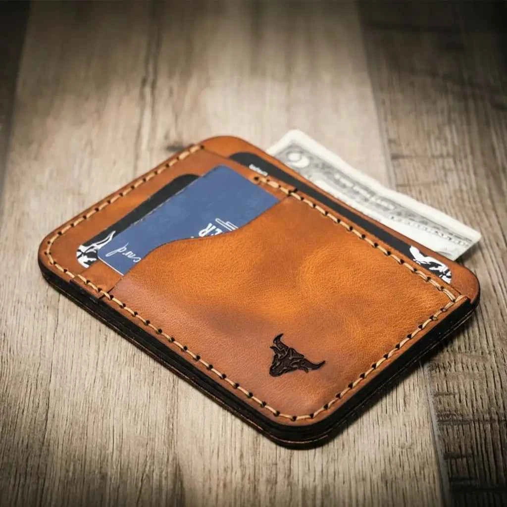 Mansfield Minimalist Wallet - Chestnut Brown Bull Sheath Leather