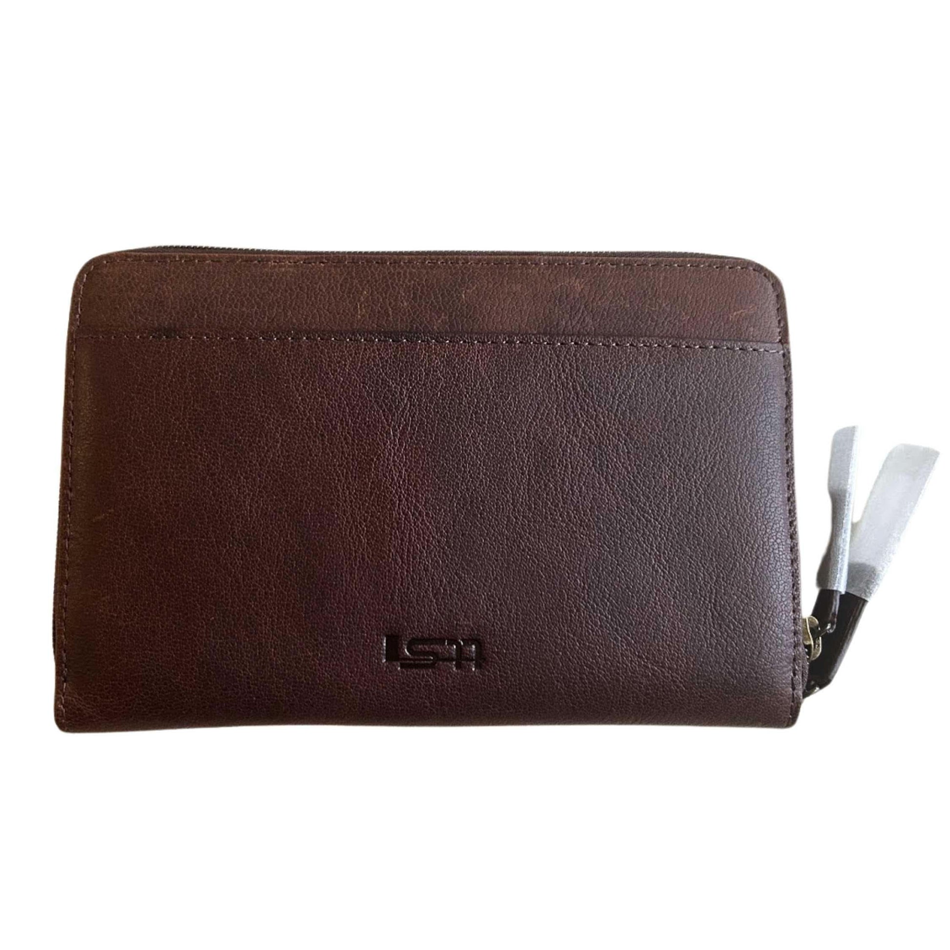 Cambridge Leather Double Zipper Wallet, Mens Wallet MiamiLeathers.com