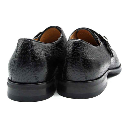 59-503-BLK ROMAN Peccary Monk Strap, Black Zelli Italia