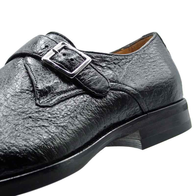 59-503-BLK ROMAN Peccary Monk Strap, Black Zelli Italia