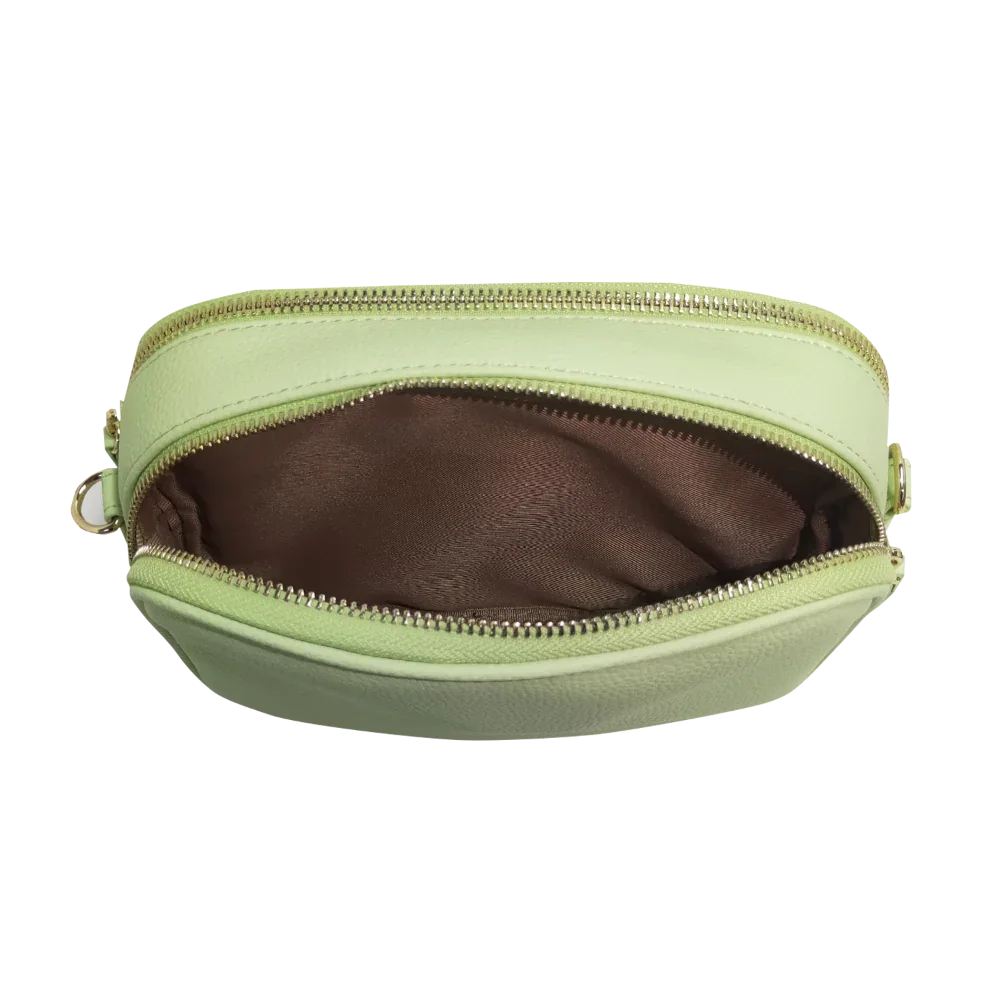 Genuine Leather Double Zipper Crossbody MiamiLeathers.com