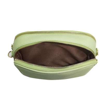 Genuine Leather Double Zipper Crossbody MiamiLeathers.com