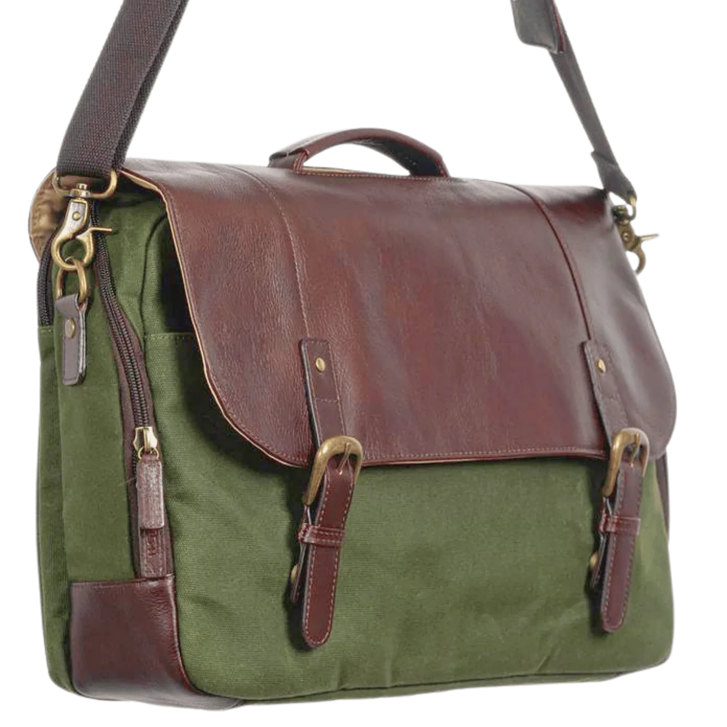Maxwell Leather & Waxed Canvas Briefcase – Premium Laptop Bag & Canvas Briefcase MiamiLeathers.com